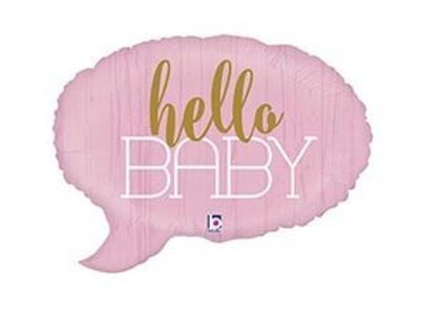 Фольгированный шар HELLO BABY Спич бабл розовая