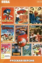 Картридж 10в1 Turtles / Sonic / Chase HQ 2/ Bare Knuckle /Flinstones +... (SEGA, русская версия)
