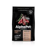 Сухой корм для взрослых собак мини пород AlphaPet с чувствительным пищеварением с ягненоком и рисом 1,5 кг.