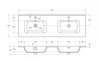 Cezares CZR-8073-120-2 Керамическая раковина с двумя чашами, 1210x460x155