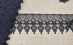 Кружево плетеное, ш. 8 см, тёмно-синий