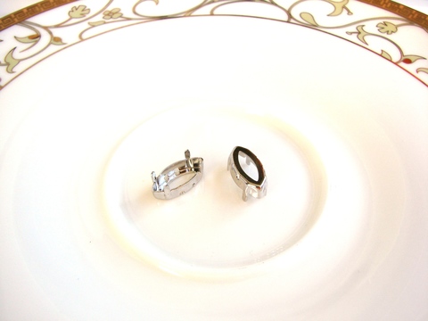 Оправа для лодочки 15*4 мм с родиевым покрытием