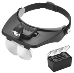 Лупа Kromatech налобная 1,2/1,8/2,5/3,5x, с подсветкой (2 LED) MG81001-A