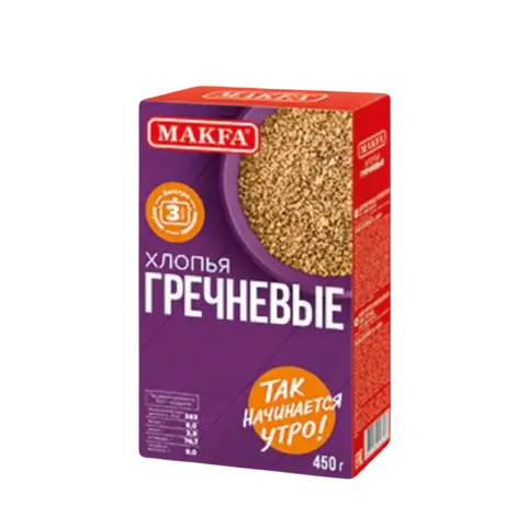 Хлопья Макфа гречневые 450г, шт