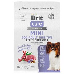 Корм для собак с чувствительным пищеварением Брит BRIT CARE Mini Adult Sensitive Healthy Digestion с индейкой и ягненком 1,5 кг