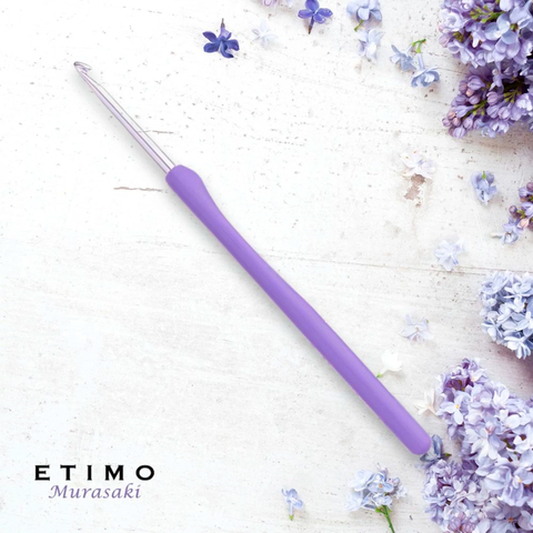 Крючок для вязания с ручкой "ETIMO Murasaki"2,5мм, алюминий/пластик, фиолетовый