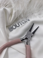 Круглогубцы серебристые с розовыми ручками