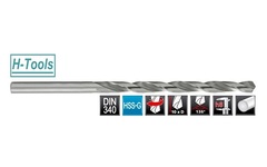 Сверло по металлу ц/х 10,0x184/121мм DIN340 h8 10xD HSS-G 135° H-Tools 1070-1100