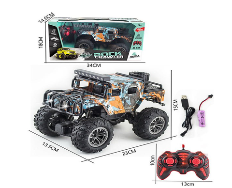 Машина на РУ Принт Джип аккум на пружинах 34*18