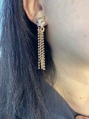 Серьги PANTHERE VGold с подвесками из цепочек в стиле CARTIER