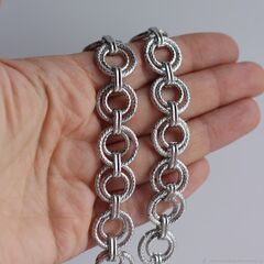 Цепочка 16 мм, крупное звено, родий, 16 см, А262-1 (16см)