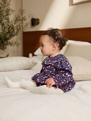 Платье-песочник и колготки в комплекте для девочек Next AN7-955, Темно-синий