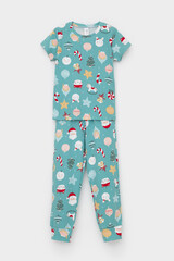 пижама  для девочки  К 1597/пыльная бирюза,игрушки на елку