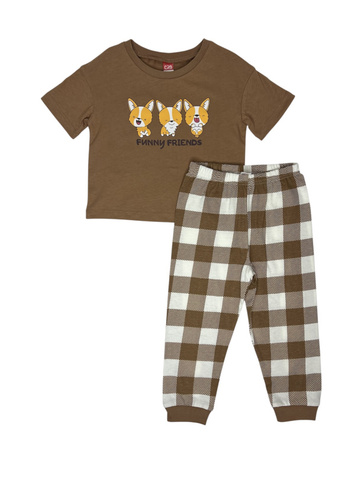 CWKG 50238-33K Пижама для девочки (футболка, брюки), Латте