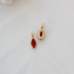 Подвеска Маркиз с красным фианитом, 14*5 мм, позолота, П387