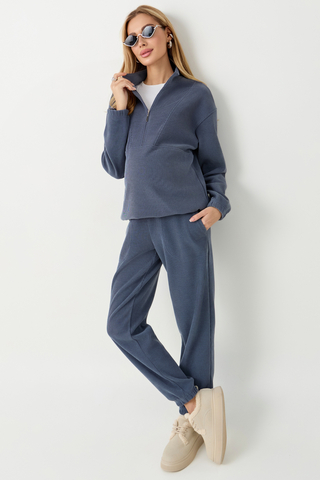 Костюм для беременных и кормящих  18980 серо-голубой