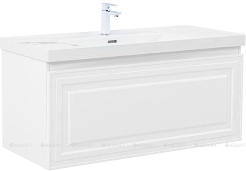 Aquanet 365940 Тумба с раковиной Агата 110 1 ящ. цв. белый сатин (365940)