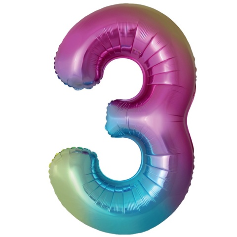 Цифры радужные градиент слим, 102 см