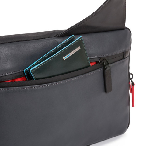 Рюкзак унисекс Piquadro Urban, серый/черный, кожа натуральная (CA4974UB00/GRN)