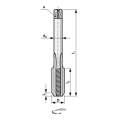 Метчик М15х1,5 (Комплект 2шт) DIN2181 115CrV3 6h(2N) 70мм a=9,0 Bucovice(CzTool) 114151