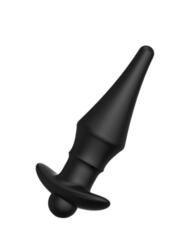 Черная перезаряжаемая анальная пробка №08 Cone-shaped butt plug - 13,5 см. - 