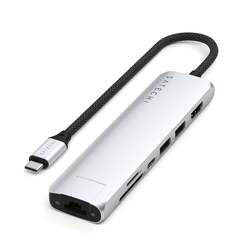 USB-хаб Satechi 7-в-1 USB-C Slim Multiport Adapter 4K Ethernet, серебряный
