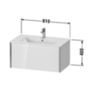 Duravit XViu Тумба подвесная 400x810x480мм, для раковины #233683, 234583, 234683, 1 ящик, цвет: walnut dark/черный матовый XV40260B221