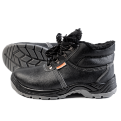 ботинки 4208, кожа, ПУ/ПУ, МБС, иск.мех,черный