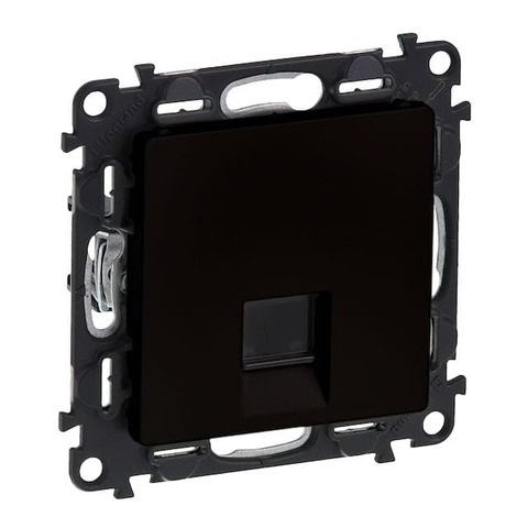 Розетка компьютерная RJ 45 6a STP. Цвет Чёрный матовый. Legrand Valena Life (Легранд Валена Лайф). 756348