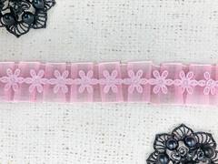 Тесьма текстильная "Цветок на органзе", ш. 2,5 см