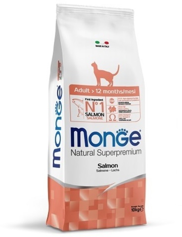 Monge Cat Salmon корм для взрослых кошек с лососем 10 кг