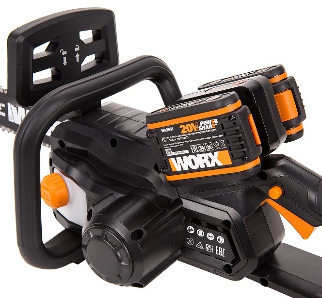 Цепная пила аккумуляторная WORX WG381E.9, 40В, 30 см, без АКБ и ЗУ