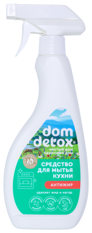 DomDetox Средство для мытья кухни Антижир и нагара для всех кухонных поверхностей ЗХ, 500г