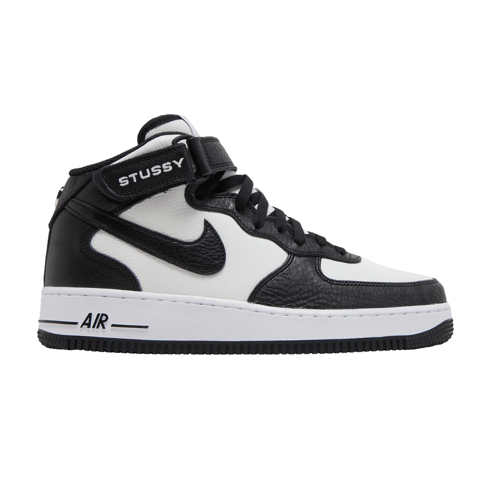 Black white отзывы. Nike Air Force 1 Mid Black White. Nike Air Force 1 x Stussy.