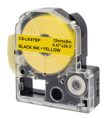 Картридж ленточный Cactus CS-LK4YBP черный для Epson LW300, LW400, LW700, LW600P, LW1000P, K400, Z700, Z900