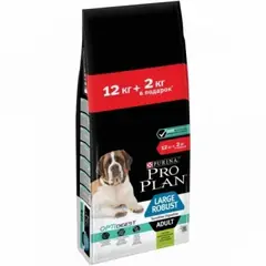 Pro Plan сухой корм для взрослых крупных пород с чувствительным пищеварением (ягненок) 12+2 кг
