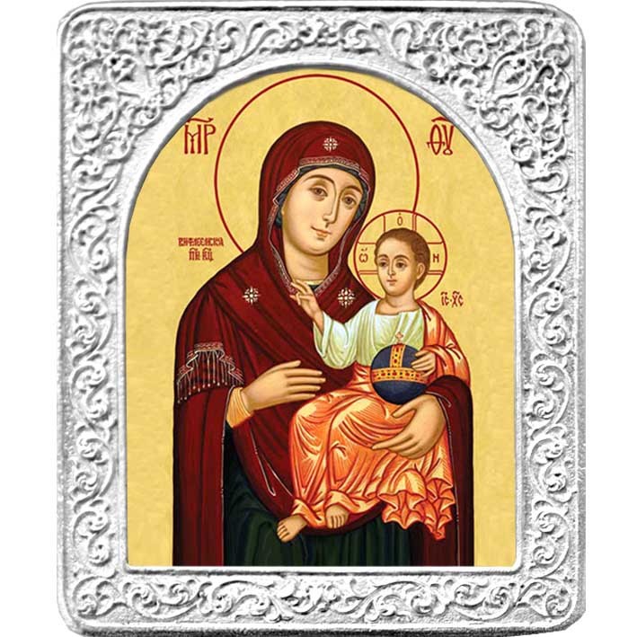  маленькую Вифлеемскую икону Божьей Матери в серебряной раме