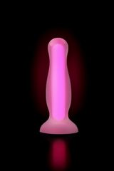 Розовая, светящаяся в темноте анальная втулка Cain Glow - 10 см. - 