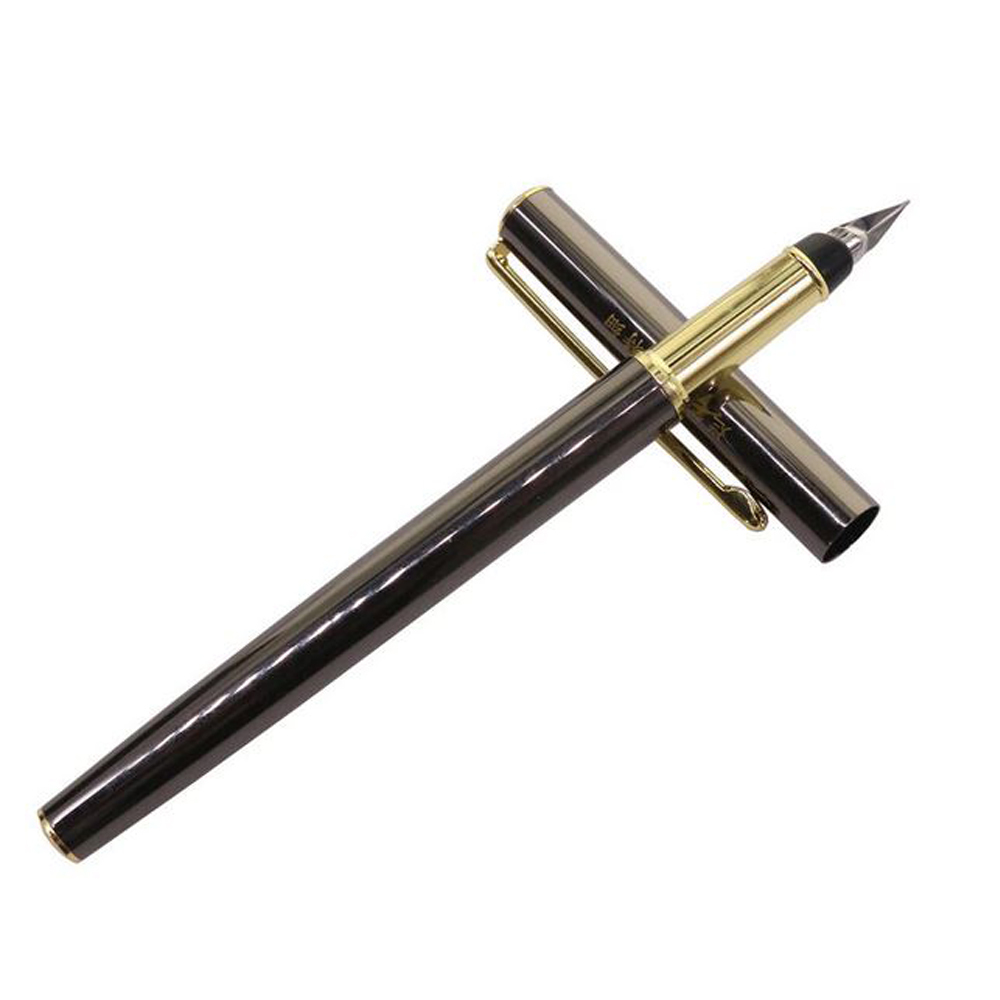 Перьевая ручка в металлическом корпусе. Перо открытое EF (0.2-0.25 мм), Китай. Заправка поршнем. SALE 1000!