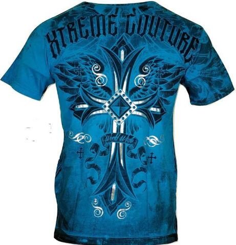 Xtreme Couture | Футболка мужская Loyal Following Pacific Blue X1641 от Affliction сзади