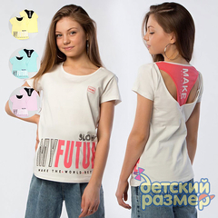 Футболка (стразы, вырез на спине)