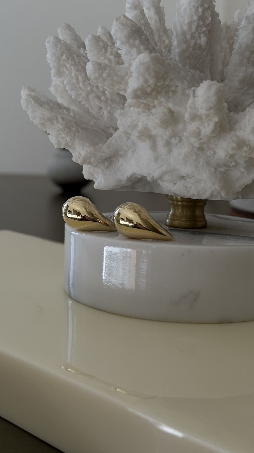Серьги в виде выпуклых капель small size PREMIUM QUALITY