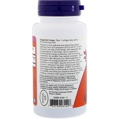 Now Foods, Убихинол, 100 мг, 60 мягких желатиновых капсул