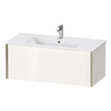 Duravit XViu Тумба подвесная 400x1010x480мм, для раковины #233610, 1 ящик, цвет: белый глянцевый/champagne matt XV40270B122