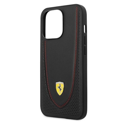 Кожаный чехол Ferrari RGO для iPhone 13 Pro Max (Чёрный)
