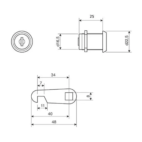 Замок почтовый Avers CAM-01/25mm-NI