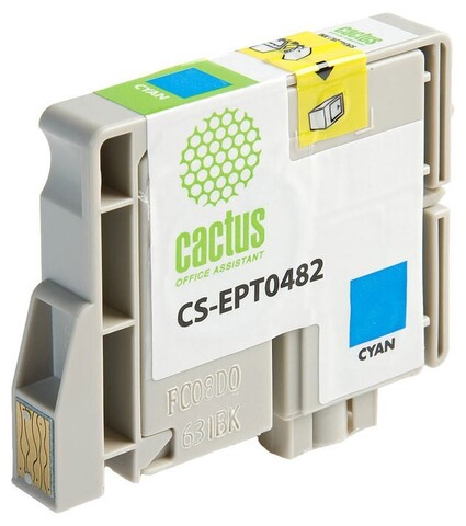 Картридж струйный Cactus CS-EPT0482 T0482 голубой (14.4мл) для Epson Stylus Photo R200, R220, R300, R320, R340, RX500, RX600, RX620, RX640