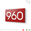 Номер на дверь 960, табличка на дверь для офиса, квартиры, кабинета, аудитории, склада, красная 120х70 мм, Айдентика Технолоджи