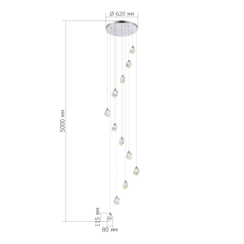 Светильник подвесной ST Luce Cascato SL6114.103.12
