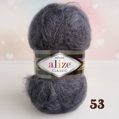 ALIZE MOHAIR CLASSIC NEW 53, Угольный серый